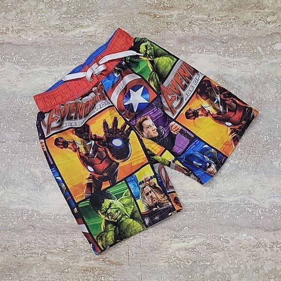 MARVEL YOUTH AVENGERS AGE OF ULTRON LINED SWIM TRUNKS SIZE 4 - Picture 1 of 8